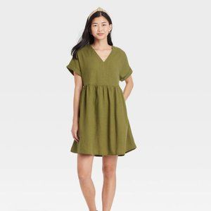 Universal Thread Short Linen Dress Pockets NWT